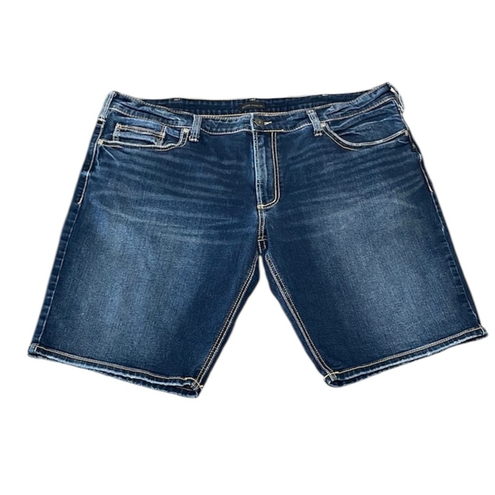 EXC! Silver Jean Zac Short Denim Shorts Men's Size 42 x 12.5 Stretch